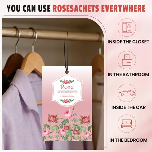 Image of FURWEY 16 Packs Rose Scented Sachets, Long Lasting Sachet Bag