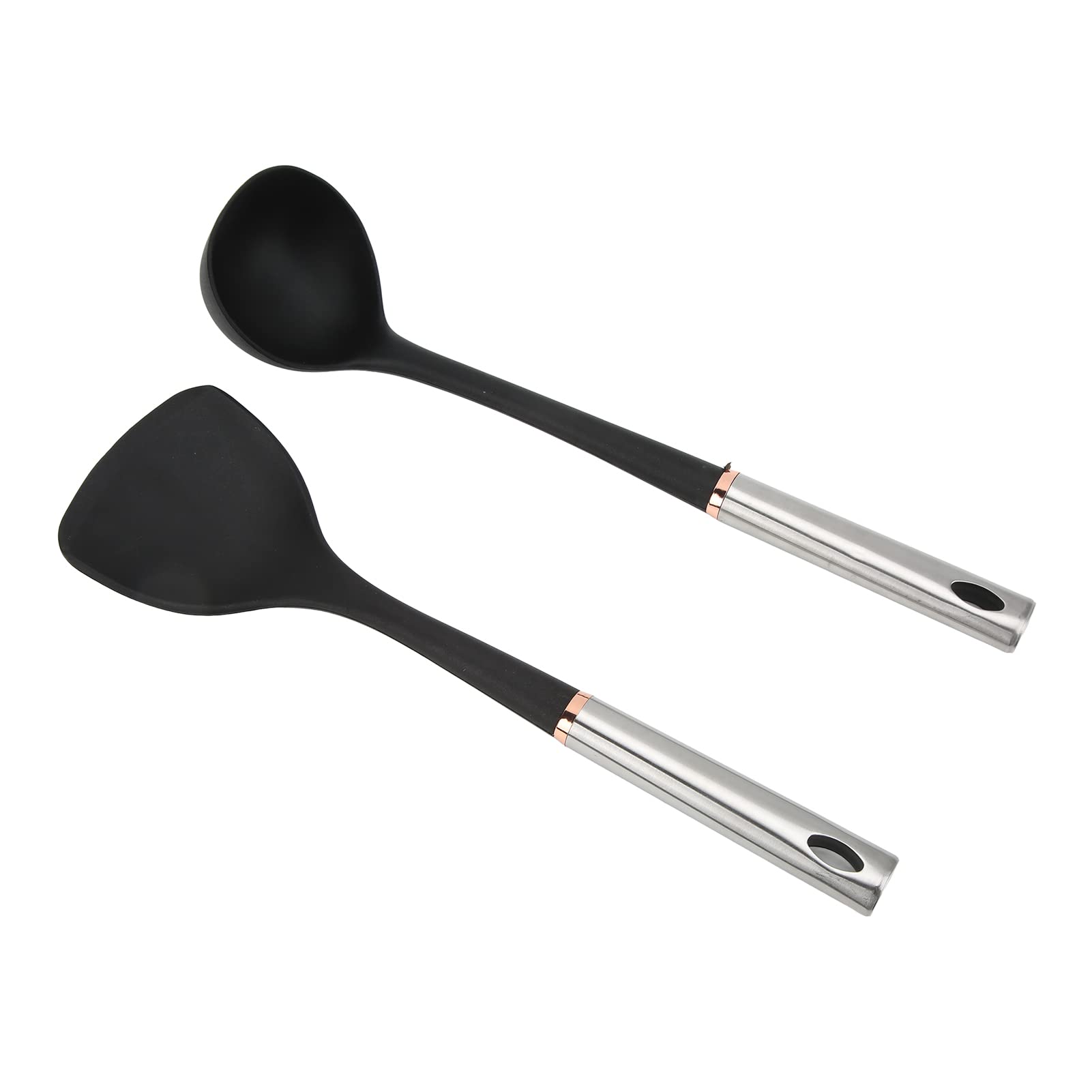 14-teiliges Kochutensilien-Set aus Silikon, Küchenutensilien-Set aus Edelstahl mit Wärmeisolierten Griffen, Flexible, Kratzfeste Werkzeuge für die Küche zu Hause und Im Restaurant