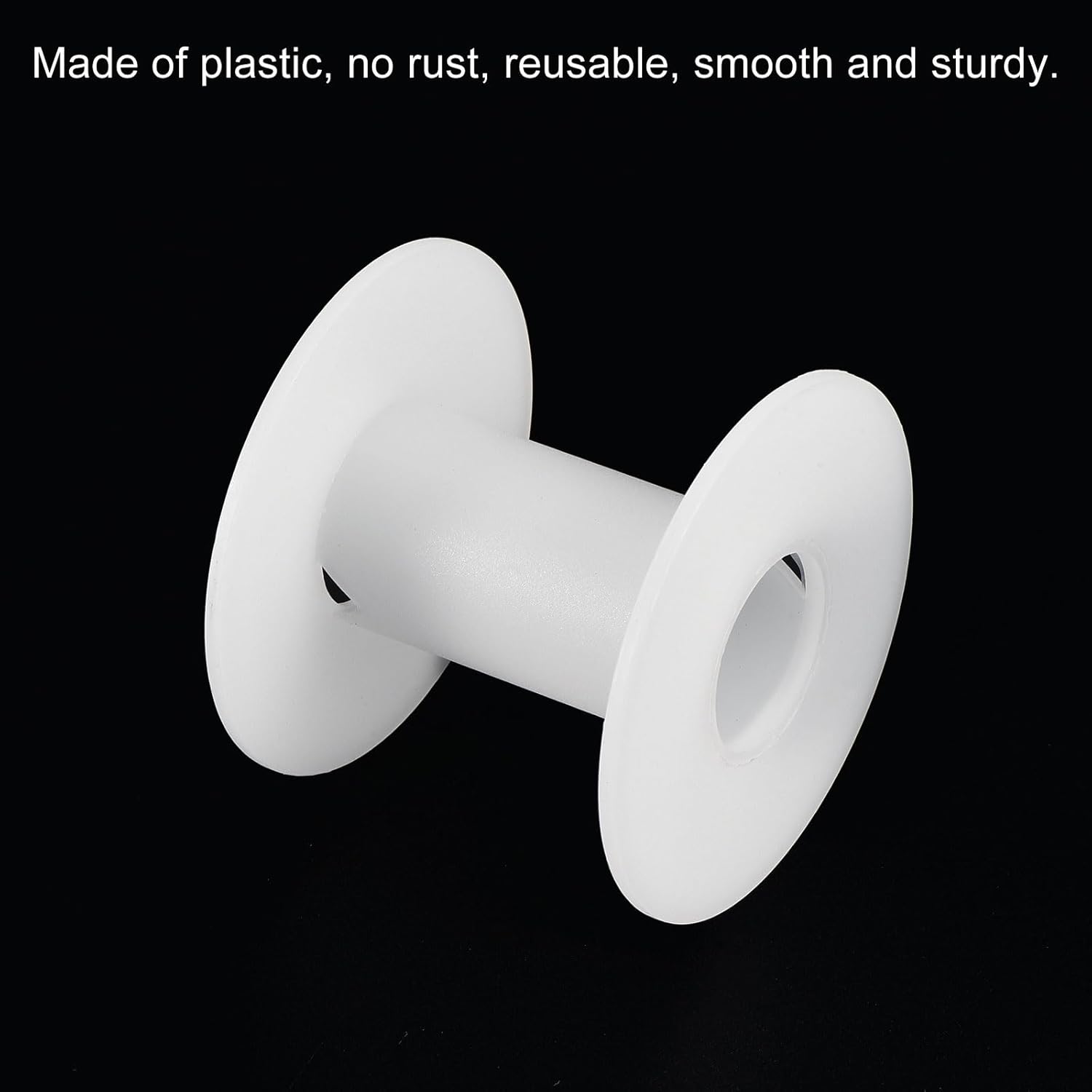 PATIKIL 2.8 Inch Floss Bobbins, 20 Pack Plastic Empty Thread Spools Wires Weaving Bobbin Chain Tape for Sewing Embroidery, White