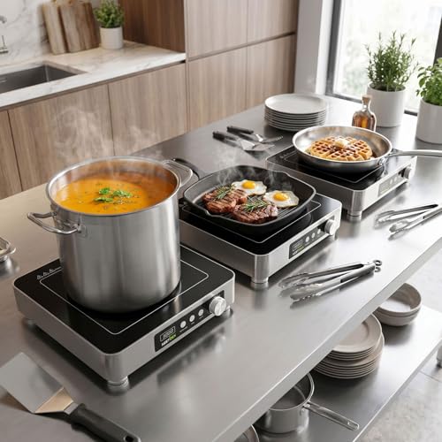 Image of 3000W Commercial Induction Burner, 220V Restaurant Cooktop