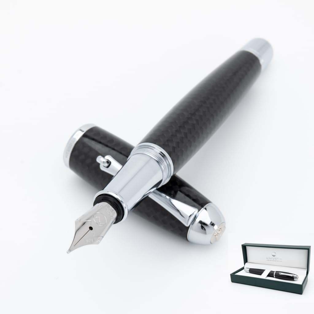 Monteverde Super Mega Carbon Fiber/chrome trim Fountain Pen - EF