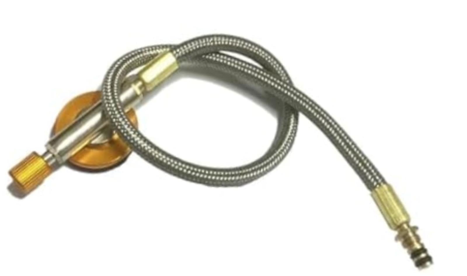 Tubo de conexión de gas Manguera trenzada de acero inoxidable Válvula de estufa 1M Conducto de quemador de camping portátil Fácil instalación, para actividades al aire (100x1 5x1 5cm)