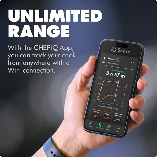 Image of CHEF iQ Sense | Smart Wireless Meat Thermometer | Ultra-Thin Probe | WiFi Unlimited Range | 1000F Heat Safe | 5 Sensors | BBQ, Grill, Oven, Smoker, Air Fryer | Gen3