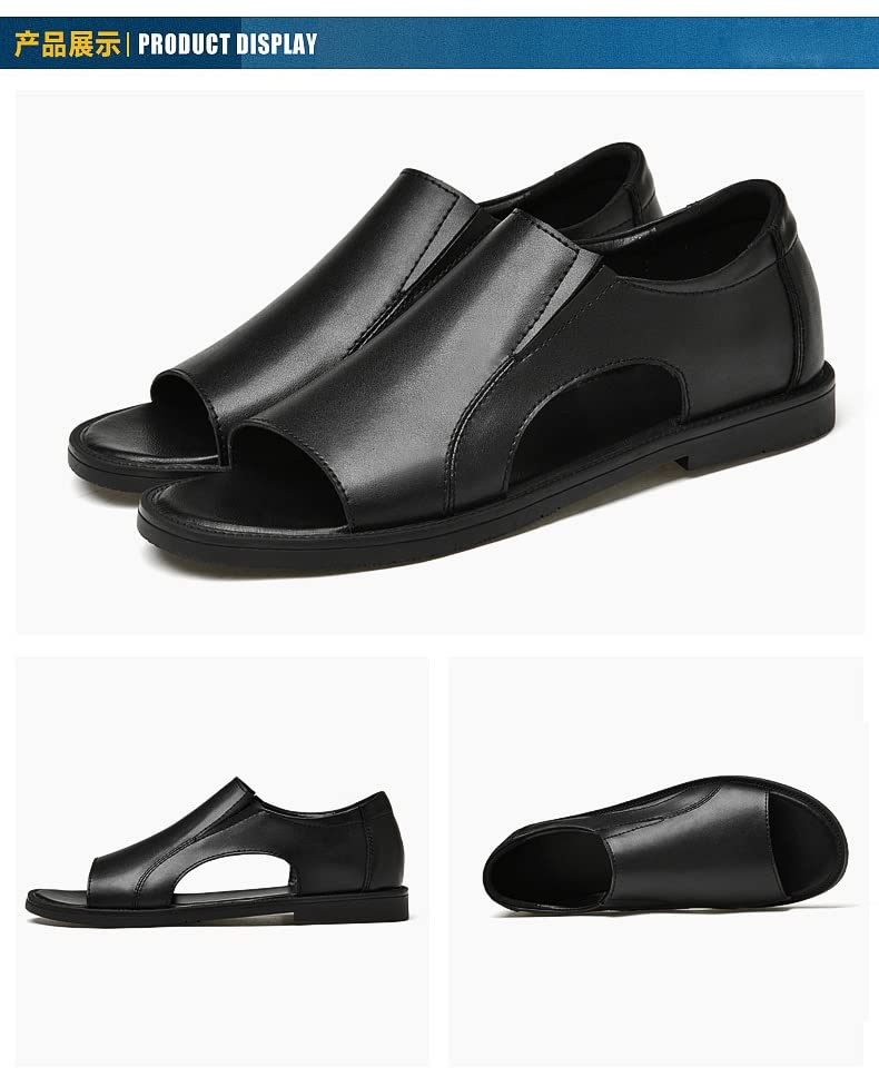 Classic Mens Sandals Leather Sandals Men Outdoor Casual Lightweight Sandal Slippers(40 Code)4