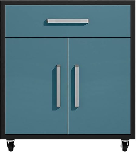 Manhattan Comfort Eiffel - Armario móvil de almacenamiento de garaje de 2835 pulgadas con 1 cajón y 2 espacios de estantería color azul