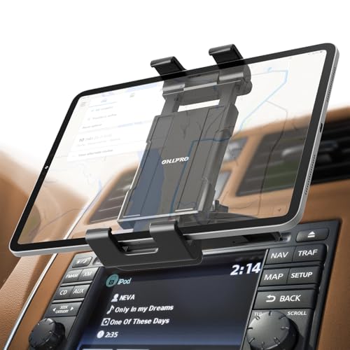 OHLPRO Support Tablette Voiture CD, Support iPad Voiture CD Rotatif à 360° Porte Smartphone Compatible iPad Mini Air Pro, Galaxy Tab, iPhone 5-13 Téléphones & Tablettes pour Navigation