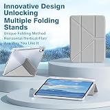A-BEAUTY Etui Kompatybilne z Samsung Galaxy Tab S8 Plus 2022 / S7 FE 2021 / S7 Plus 2020 12.4" z S Pen Uchwytem, 6 w 1 Wieloma Kątami Podstawkę, Automatycznie Budzi/Spać, Srebrny