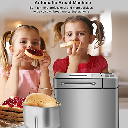 Brotbackautomat, 19 Funktionen Brotbackautomaten Kit mit Abnehmbare Spender, 3 Brotgrößen 3 Backfarben 5-Stunden-Timer Automatische Isolationsfunktion, für Kuchen Backen – Bild 3