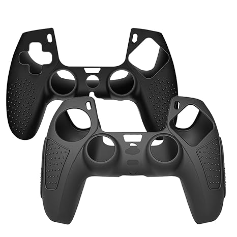 OIVO INDIA Black Controller Silicone Cover PS5 Controller Skin Anti Slip Protective Case Sleeve for Sony PS5 DualSense Controller Remote (Combo of 2)