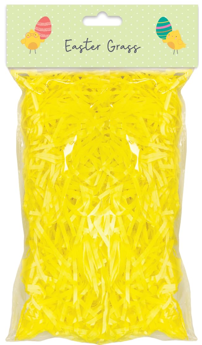 Easter Grass Shredded Tissue Paper DIY Bonnet Hat Decorating Straw Basket Hamper Filling (Yellow)
