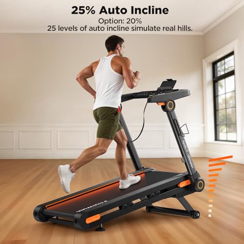 Image of Vitalwalk Foldable Treadmill with Auto Incline, Commercial 49 inchx18 inch Wide Running Belt, 10MPH, 3.5HP Brushless, Walking Pad Treadmill for Home, Auto Folding, No Installation, 350LBS, APP