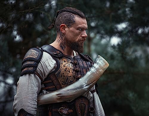 Image of Norse Tradesman Doomsinger Viking Blow Horn, Ox Horn, 28 in