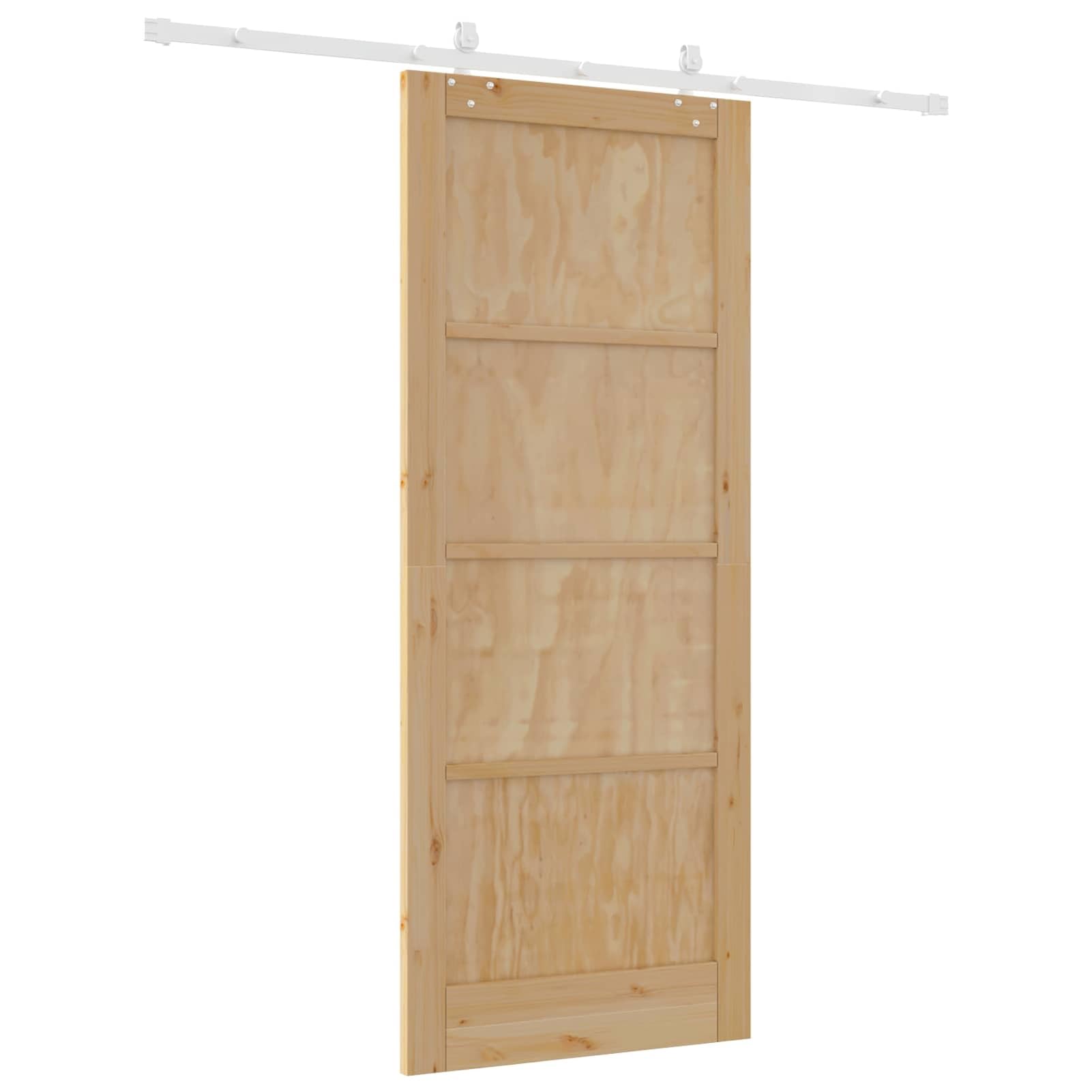 1 Schiebetuer Massiv Kiefernholz 86 x 211 cm, Platzsparendes Design mit Obenlaufmechanik for Schlafzimmer