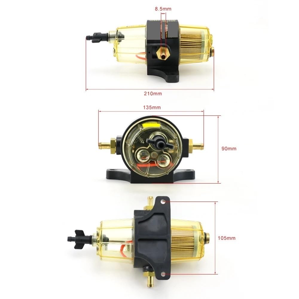 Filtro De Diésel para Coche Uf10K con 2/4/6 Elementos, Compatible con Motores Fuerabordaparaembarcaciones,Paracon Filtros De Combustible Mercury.