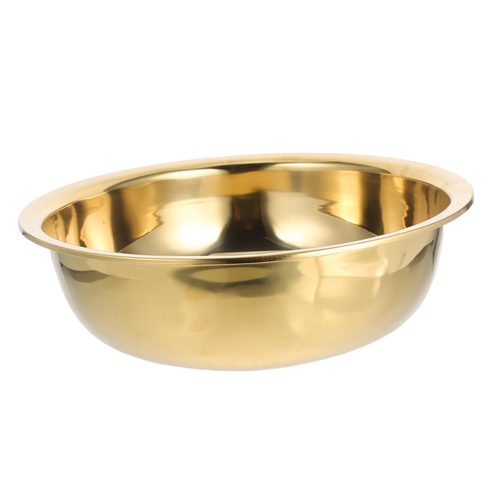 CLISPEED Bassin en acier inoxydable épaissi grands bols pour mélanger seau à pied pour tremper les pieds bac à légumes de cuisine lavabo ménager à pied portable bac à linge Doré