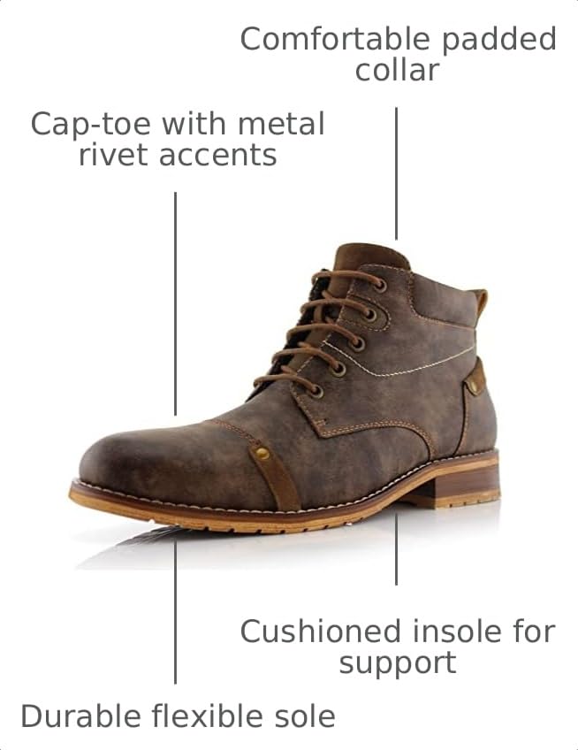 Image of Ferro Aldo Men's Ankle Boots | Lace-Up Cap Toe Chukka Style Dress Boot | Casual Fashion for Work