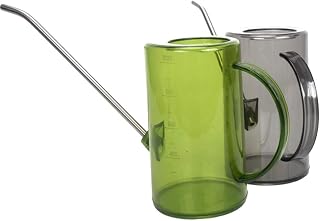 Hemoton 2 regadores de 1000 ml para plantas internas, regadores de plástico, com bico longo, para suculentas, plantas internas, flores de jardim, preto, verde