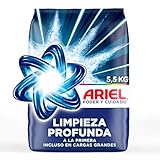 Ariel Limpieza Profunda a la Primera Detergente en Polvo, 5.5kg , Jabón en Polvo para Ropa con Polvo Ultra Fino de Rápida...