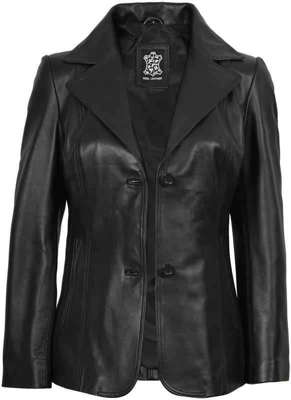 Blingsoul Leather Blazer Jacket Women - Leather Coats for Women - Image 2