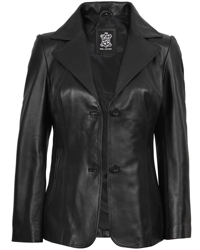 Blingsoul Leather Blazer Jacket Women - Leather Coats for Women2