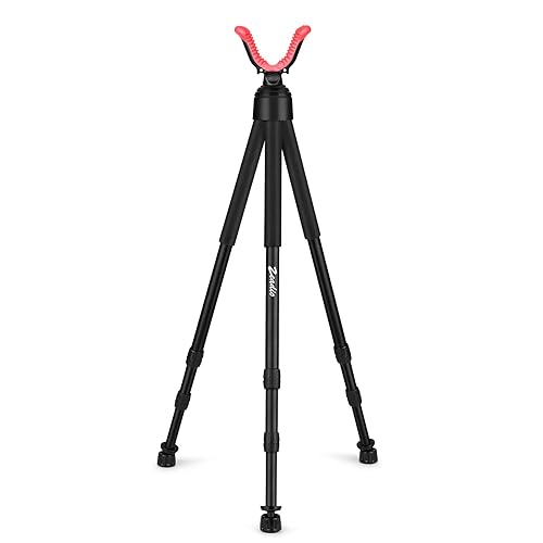 Zeadio Tripod Rest with High Density Foam Grip, Twist-Style Locking Leg, and Non-Marring V-Yoke Rest Head for Outdoor Activities,81-165cm