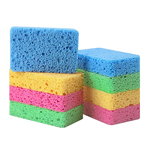 MMRH 12 Pack Kitchen Sponges-Compressed Cellulose Sponges Non-Scratch Natural Dish Sponge for Washing Dishes and Cleaning Kitchen