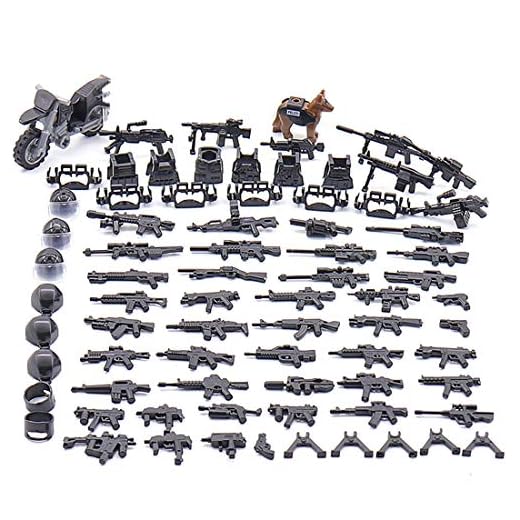 PLEX Vapenset för Lego SEK spel, SWAT polis vapen set kompatibel med Lego-figurer