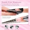 Nail Form Sticky Reusable Nail Forms 100 pcs, Sturdy Nail Extension Forms for Poly Gel Builder Gel, Self-adhesive Paper Nail Forms for Acrylic Nails Nail Model Stencils, Black
