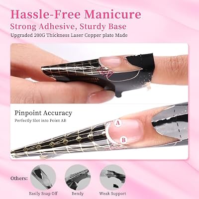Nail Form Sticky Reusable Nail Forms 100 pcs, Sturdy Nail Extension Forms for Poly Gel Builder Gel, Self-adhesive Paper Nail Forms for Acrylic Nails Nail Model Stencils, Black