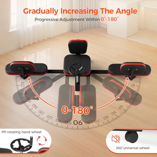 Image of 330LBS Heavy Duty Leg Stretcher Machine - Steel Frame Split Trainer with Adjustable Soft Padding, Flexibility Stretching Equipment for Home Gym, Dance & Yoga