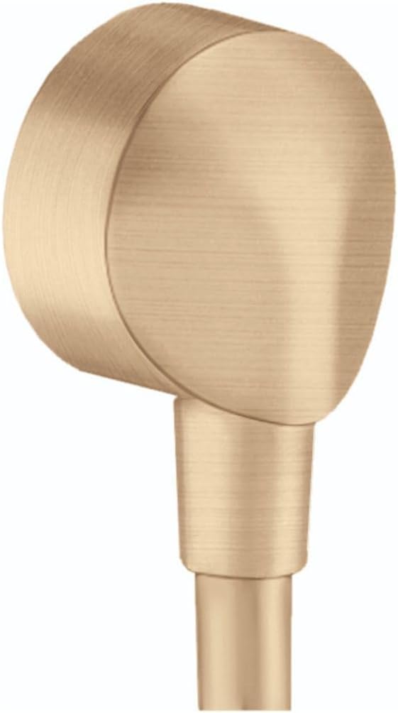 hansgrohe FixFit Handheld Shower Wall Outlet 1/2-inch Thread Connection Round Modern Flush Mount in Polished Nickel, 27458833