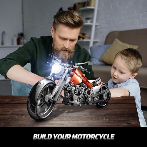 Hogokids HG-T3009 Motorcycle Building Block Set - 436 Pcs Collectible Motorcycle Display Model, Stem Tech Motorbike Toy Collection Brick Kit thumb #1