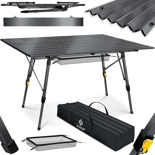 KESSER® Campingtisch faltbar Klapptisch mit Aluminiumrahmen Aufrollbare...