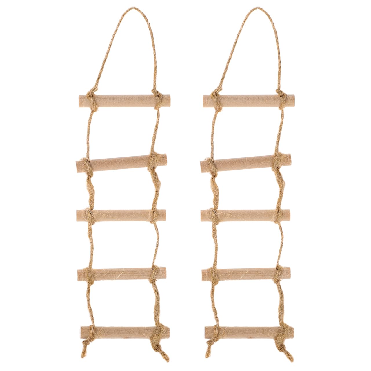 Gatuida Rope Ladder Microlandscape Accessories: Dollhouse Ladder Craft Dollhouse Furniture Decor Miniature Bedroom Furniture Khaki Hemp Rope Kitchen Counter Storage, 2 PCS