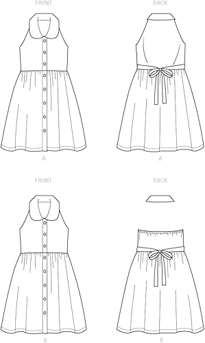 Miniatura 3 de New Look Easy - Kit de patrón de costura para vestido de sol para niños y niñas, código N6727, tallas 3-4-5-6-7-8-10-12-14, multicolor