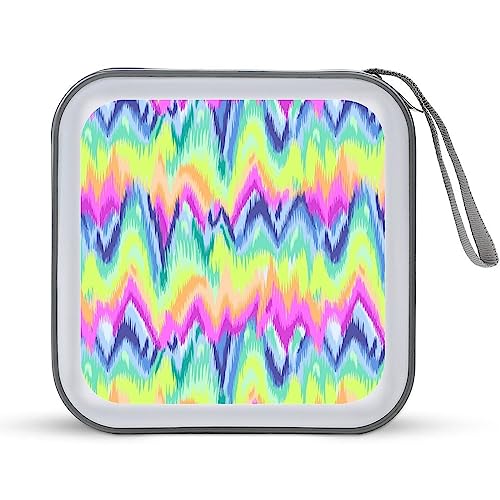 Divertente porta CD con motivo a zigzag arcobaleno capacità 40 custodia protettiva per DVD per da auto casa viaggio