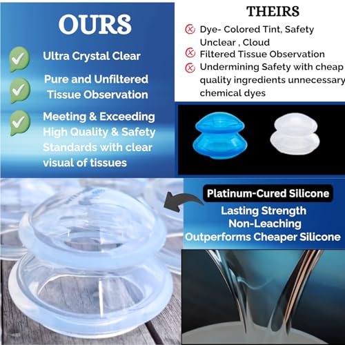 Image of Cupping Warehouse Supreme 6 Intermediate Pro 5560 Silicone Cupping Set - 6 Cup Massage Therapy Kit for Beginners - Medical-Grade, Soft Cups for Pain Relief, Cellulite Reduction & Body Sculpting