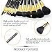 Qivange Makeup Brushes 15 PCS Liquid Foundation Powder Blending Brush Set Black With Gold