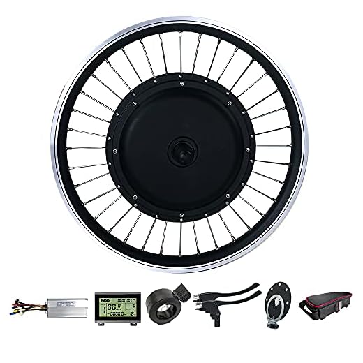 Electric Bike Hub Front Motor Wheel 48V 1000W 20 Inch Ebike Conversion Kit BLDC 1000W Bicycle Brushless Gearless Front Wheel Hub Motor KT-LCD3 Display