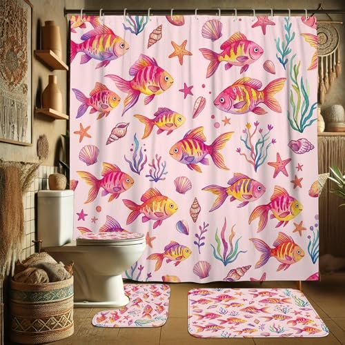 Rideau de douche polyester 183x183 cm, ensemble complet anti-moisissure avec tapis assorti - 4