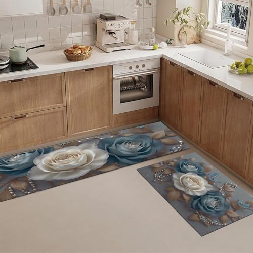 Alfombra de cocina antideslizante y lavable de 2 piezas para evitar resbalones 5