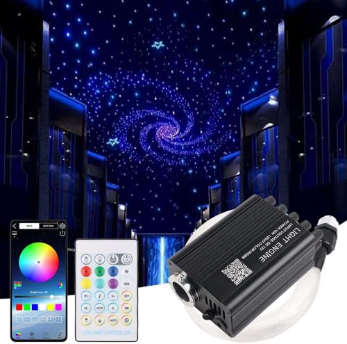 VASTFIRE Twinkle LED Fiber Optic Starlight für Auto, 1000pcs*0.5mm*3m mit App/RF Fernbedienung LED Fiber Optic Star Deckenleuchte Kit Musik Modus