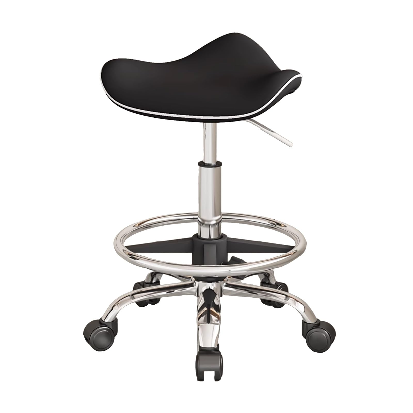 Siège Selle Réglable pour Salon et Maison avec Roulettes Fluides