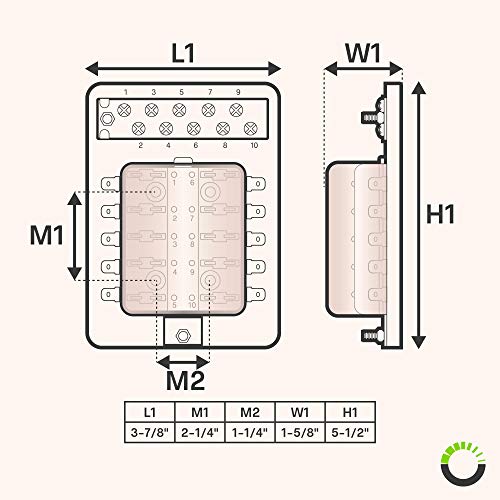 10 Way Blade Fuse Block with Ground Negative Bus bar for Automotive [ATC/ATO Blade Fuses] [100 Amp] [LED] [Protection Cover] [12V - 30V DC] Auto Marine Ground Terminal Fuse Box - Thumbnail 7