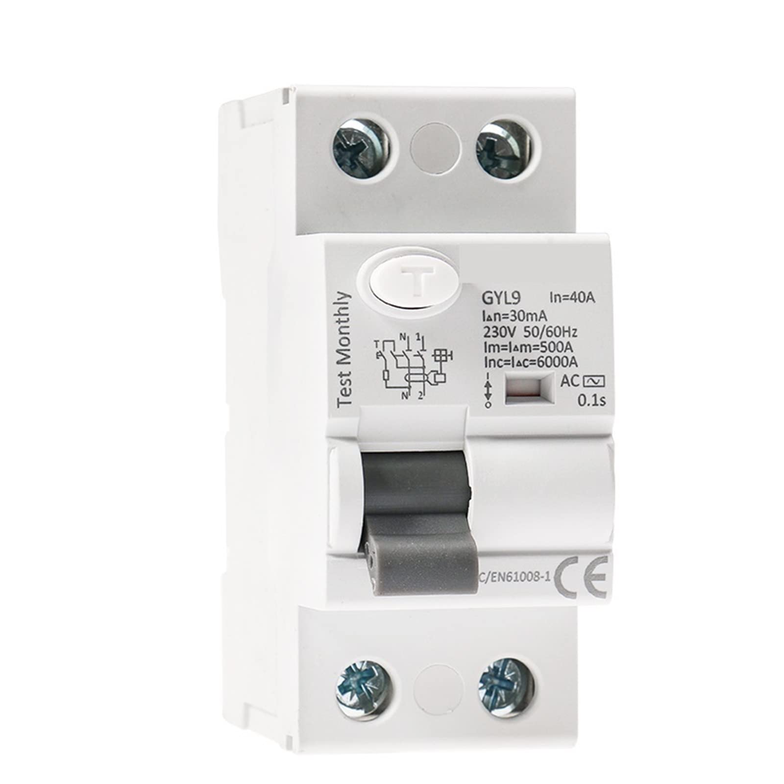 GYL9 AC typ RCCB elektromagnetyczny wyłącznik różnicowoprądowy AC ELCB 2-biegunowy 25 A 40 A 63 A 80 A 100 A RCD 30 mA 300 1 sztuka (2P 40A, 30mA)