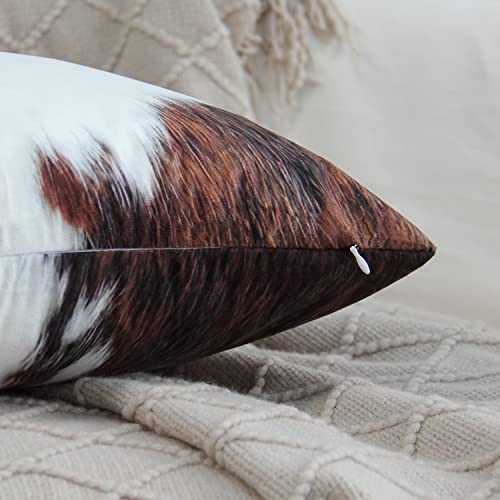 Jojusis Pack Of 2 Cowhide Printing Pillowcases Decorative Throw Pillow Covers Couch Cushion Case Soft For Sofa Western #TOP6