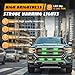 4-LED Sync Feature Ultra Slim Surface Mount Flashing Green Strobe Lights for Truck Car Vehicle LED Mini Grille Light Head Emergency Beacon Hazard Warning Lights