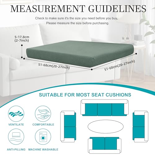 Image of BIETYONE 14Pcs Stretch Patio Cushion Covers,Outdoor Couch Covers Replacement,Outdoor Couch & Sofa Slipcovers,for Patio Furniture Cushion Covers,Washable Reusable Furniture Protector (Cyan,Cover Only)