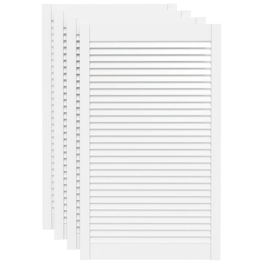 Puertas de armario de madera maciza blanca de 99,3x59,4 cm para reformas | Pack de 4
