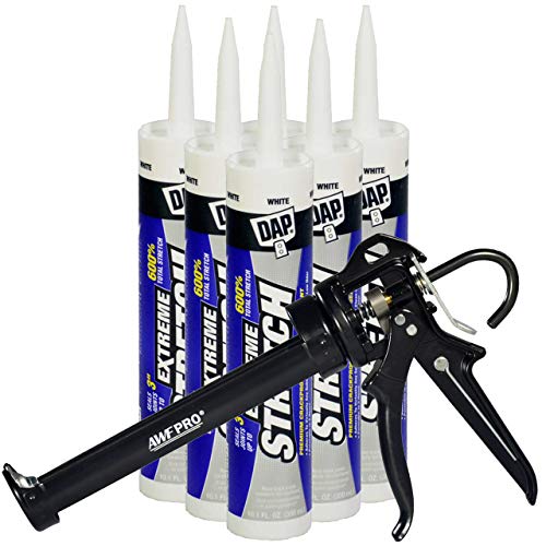 AWF PRO DAP Extreme Stretch Kit - Crackproof, Low Odor, Polyurethane, Paintable Elastometric Sealant, Seals Joints Up to 3